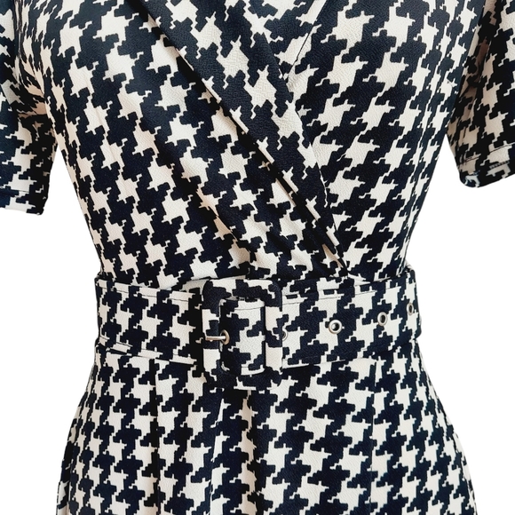 NWOT DKS Life Houndstooth Print Retro Style 1950s Dress with side pockets - Picture 5 of 11